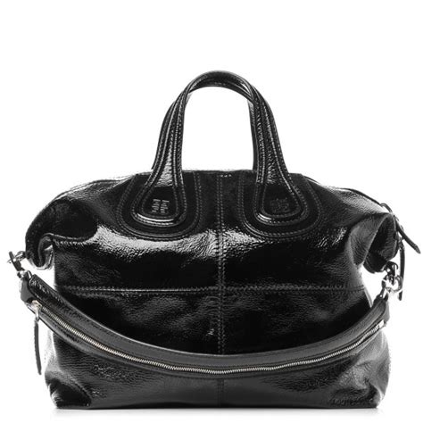 givenchy nightingale crinkled black|GIVENCHY Crinkled Patent Medium Nightingale Black.